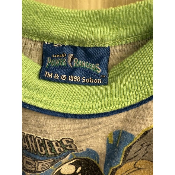 Vintage Power Rangers in Space 90s Youth Size 4 T Shirt Saban AOP Silver Ranger - Picture 3 of 4